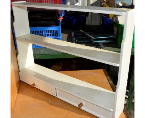 Painted wall shelf with two drawers 