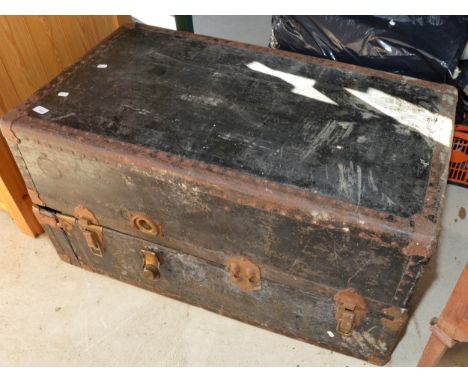 Extremely large travelling trunk with fitted interior 