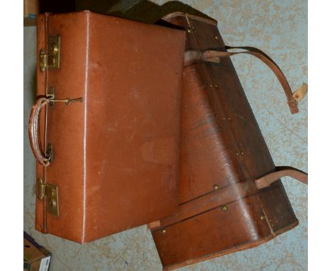 Modern canvas trunk and a suitcase 