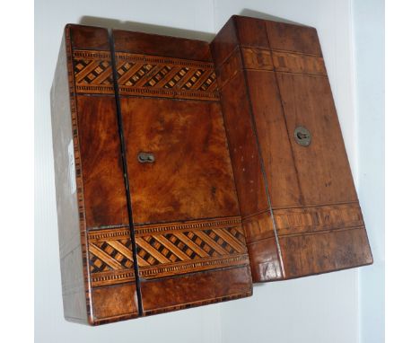 Tunbridge Ware tea caddy and Tunbridge Ware style box 