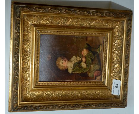 Small gilt framed board print depicting 'Bubbles'