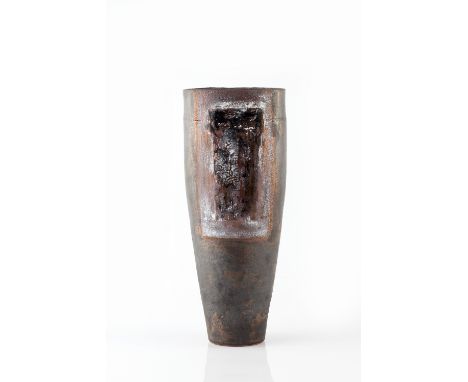 Robin Welch (British, b.1936) Vessel manganese glaze impressed potter's seal 33.5cm high.