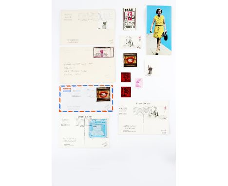 Stamp Out Art Collection of stamps and postcards to include work by David Hockney, Allen Jones, Ralph Steadman, Richard Hamil