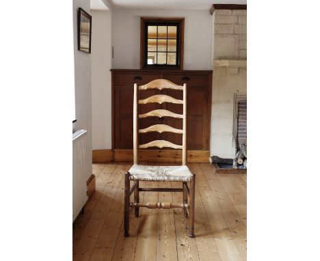 Gordon Russell (British, 1892-1980) Set of eight chairs English yew tree, design no.692/770 shaped ladder backs, ring turned 