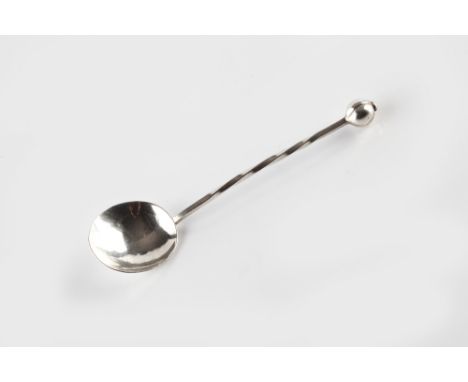 A. E. Jones (British, 1878-1954) Arts & Crafts spoon twisted stem, with bud finial stamped maker's mark, Birmingham 1915 13.3