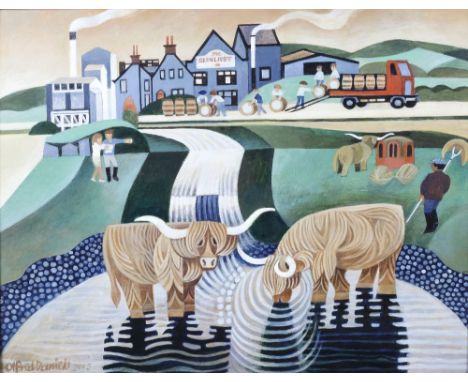Alfred Daniels (British, 1924-2015) The Glenlivet Distillery as Ballindaloch, 2005 signed and dated (lower left) oils on boar