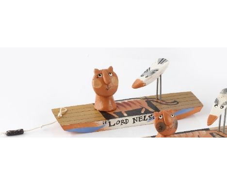 John Maltby (British, b.1936) Lord Nelson wood and ceramic signed 23cm across.