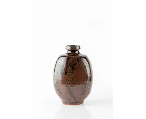 Mike Dodd (British, b.1943) Vase tenmoku glaze impressed potter's seal 25.5cm high. Provenance: Ombersley Gallery, Worcesters