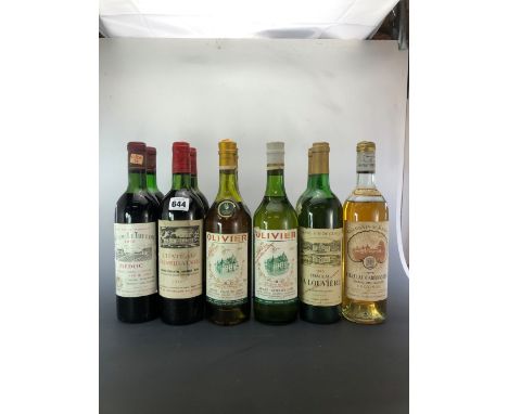 A COLLECTION OF 10 BOTTLES 1970S BORDEAUX WINE TO INCLUDE CHATEAU OLIVIER BLANC GRAVES GRAND CRU CLASSE 1975 73CL (2) CHATEAU