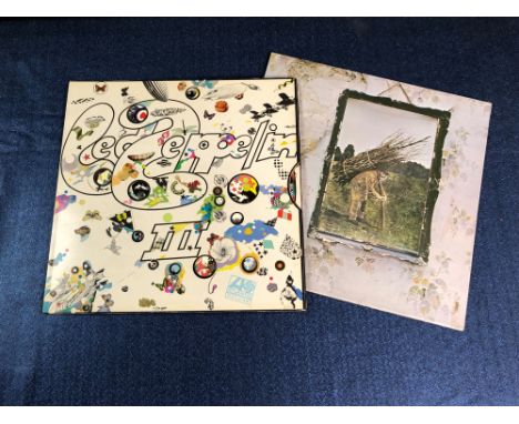 2 X LED ZEPPELIN LP's, LED ZEPPELIN III A//5 B//7, 2nd RED/PLUM LABELS, NO PETER GRANT CREDIT "DO WHAT THOU WILT" AND SO MOTE