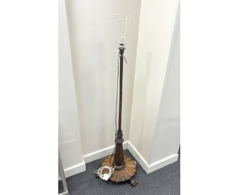 A William IV rosewood standard lamp, converted from a polescreen, height 116cm