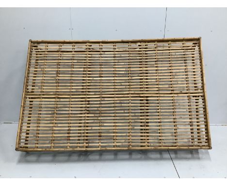 A vintage bamboo daybed, width 204cm, depth 126cm, height 34cm