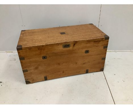 A 19th century brass mounted camphorwood trunk, width 105cm, depth 52cm, height 52cm