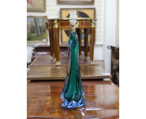 A Murano glass table lamp base, 49.5cm high overall