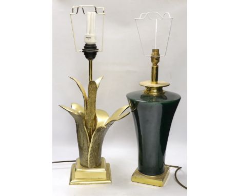 A contemporary bronze ‘Lily’ table lamp and one other