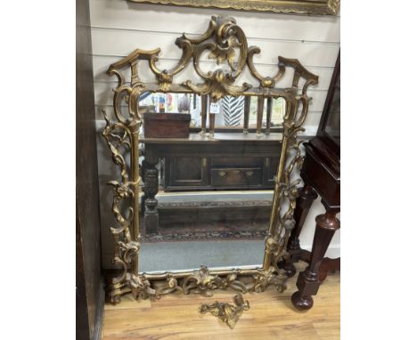A 19th century Chippendale style giltwood and composition wall mirror, width 92cm, height 135cm