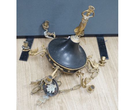 An Empire style chandelier, 52cm max. width