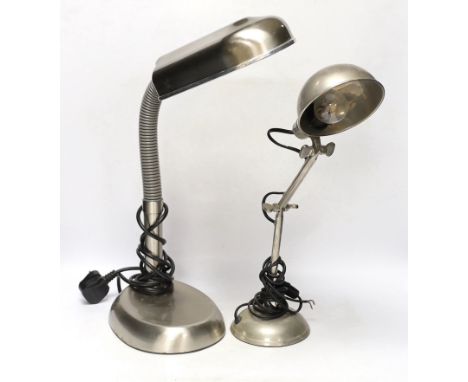 An Industrial style angle lamp and another