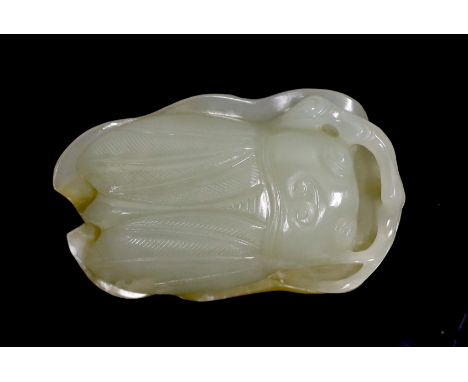 A Chinese jade cicada carving