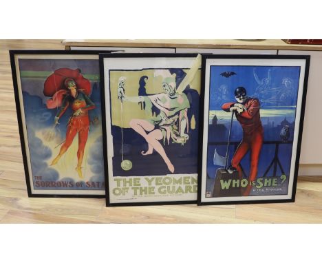 Three vintage Stafford &amp; Co. Ltd, Nottingham theatre posters, comprising 'The Sorrows of Satan', 'The Yeoman of the Guard