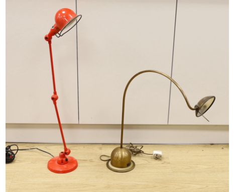 A French anglepoise lamp and a reading lamp