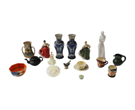 A collection of mixed ceramics to include: a Clarice Cliff small octagonal bowl (broken badly and glued); a CH Brannam small 