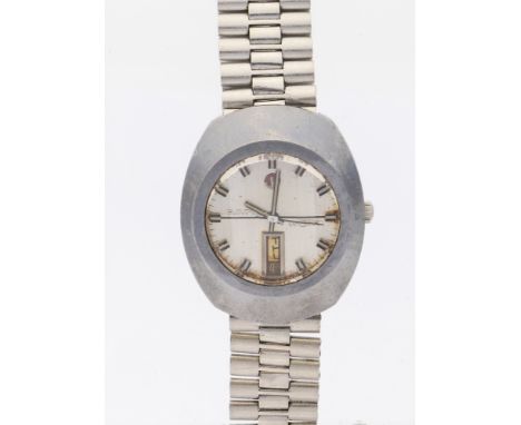 A gents vintage Rado 'DiaStar' tungsten automatic wristwatch, comprising a signed silvered dial with applied split baton mark
