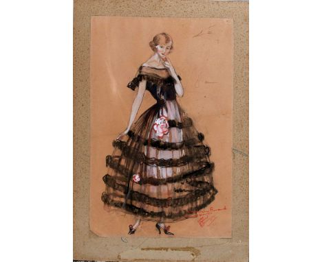 FRENCH SCHOOL (20TH CENTURY) PORTRAIT OF MADEMOISELLE MADELEINE RENOUDindistinctly signed and inscribed l.r., watercolour44 x