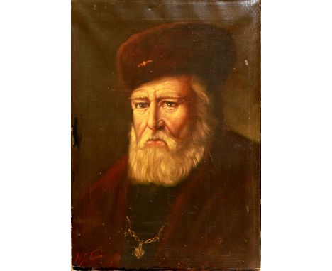 HUNGARIAN SCHOOL (20TH CENTURY) PORTRAIT OF A BEARDED MANindistinctly signed l.l., oil on canvas52 x 36cms unframedQty: 1