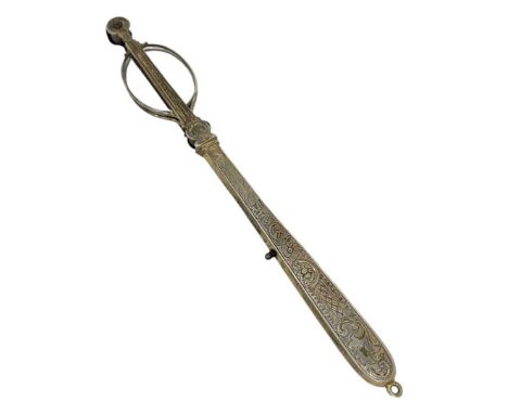 Pair of French Silver and Silver Gilt Lorgnettes. c. 1900A fine pair with locking mechanism on stem. marks on ring at top.Len