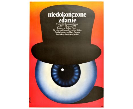 Original vintage movie poster for a Polish release of a Hungarian film 141 perc A befejezetlen mondatbol under a title Niedok