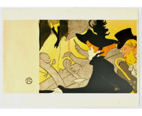 Original vintage printer's proof of a dust jacket for a book Lautrec Plakate featuring art from an advertising poster by Henr