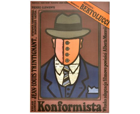 Original vintage movie poster for a Polish release of an Italian film Il conformista under a title Konformista.  Great image 