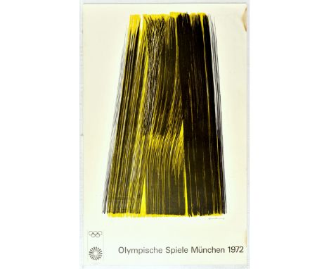 Original vintage sports poster for the 1972 Summer Olympics in Munich (Olympische Spiele Munchen) designed by Hans Hartung. T