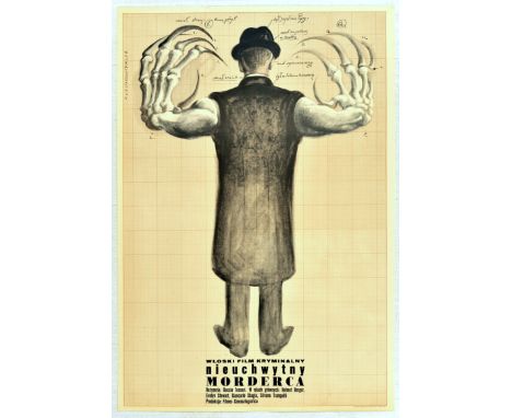 Original vintage movie poster for a Polish release of the Italian crime drama Una farfalla con le ali insanguinate under a ti