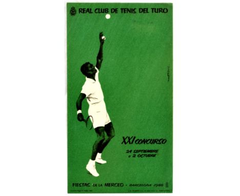 Original vintage sport poster for the Real Club de Tenis del Turo XXI Concurso Internacional 24 Septiembre a 2 Octubre Fiesta