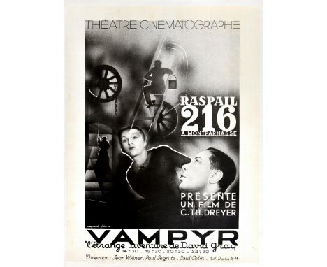 Recent limited edition issue of the 1932 poster for the showing of film Vampyr - a 1932 horror film directed by Danish direct
