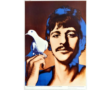 Original vintage poster for The Beatles featuring an iconic psychedelic Pop Art style image of Ringo Starr (Richard Starkey; 