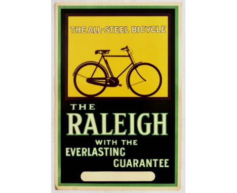 Original vintage advertising poster for The All Steel Bicycle by Raleigh (founded 1885) - With Everlasting Guarantee - Great 