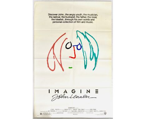 Original vintage film poster for Imagine: John Lennon - a 1988 British documentary film about English musician John Lennon - 