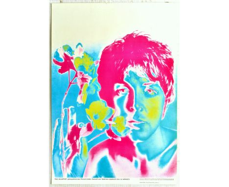 Original vintage poster for The Beatles featuring an iconic psychedelic Pop Art style image of Paul McCartney (James Paul McC