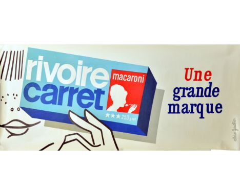 Original vintage advertising poster for Rivoire Carret Macaroni - Une Grande Marque / A Great Brand - Fun illustration featur