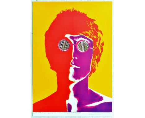 Original vintage poster for The Beatles featuring an iconic psychedelic Pop Art style image of John Lennon (John Winston Lenn