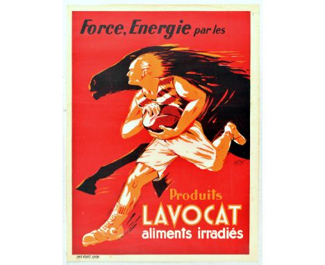 Original vintage advertising poster for irradiated food products sold by Lavocat company - Force, Energie par les Produits La