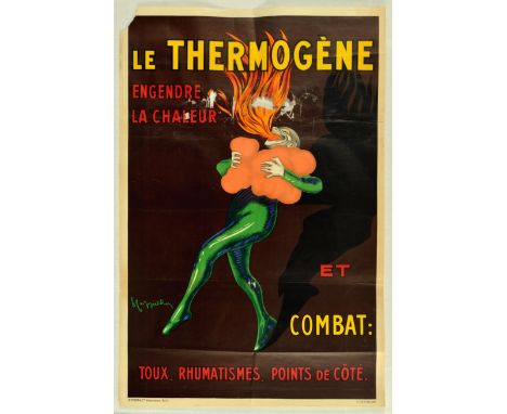 Large original vintage advertising poster by the renowned poster artist, Leonetto Cappiello (1875-1942): Le Thermogene engend