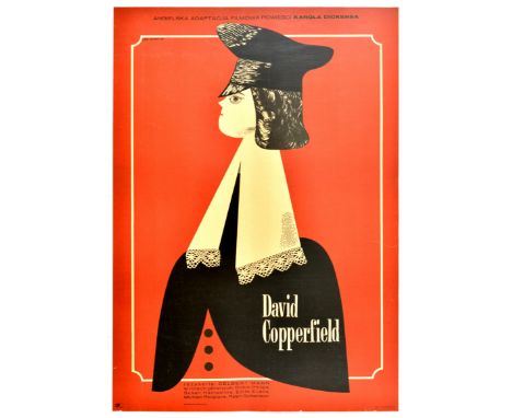Original vintage movie poster for a Polish release of a British-American film David Copperfield.  Fun image of a gentleman in