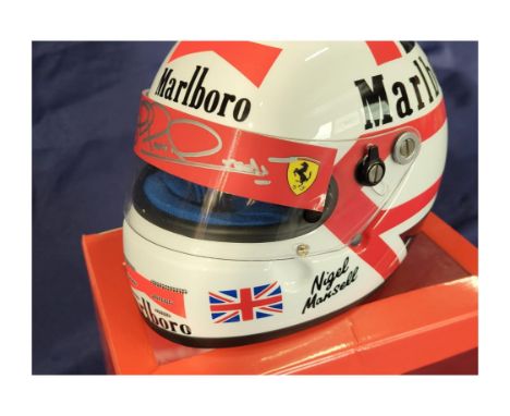 Rarely coming to market, signed by Nigel in February 2021 at his home in Florida, this highly-detailed, 1:2 scale helmet is p