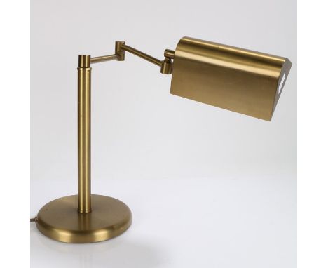 Art Deco style brass desk lamp, with adjustable neck, 38cm high