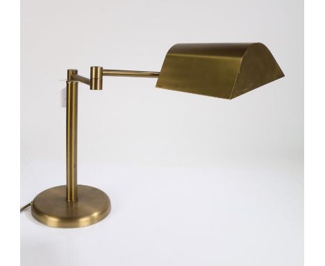 Art Deco style brass desk lamp, with adjustable neck, 38cm high