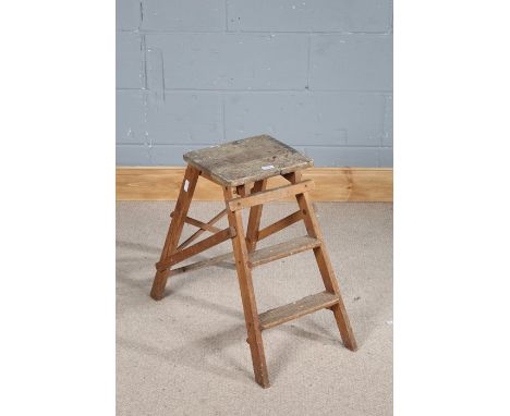 Hatherley wooden collapsible step stool, 30cm wide